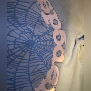 Light blue sp5der hoodie lightly worn